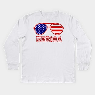 Merica 2021 Kids Long Sleeve T-Shirt